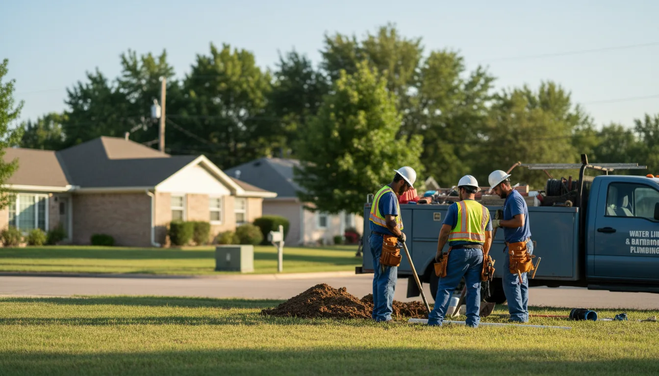 Residential water line and bathroom plumbing service in Briscoe, TX